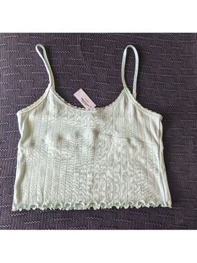 ❇️ light blue pointelle Tank top